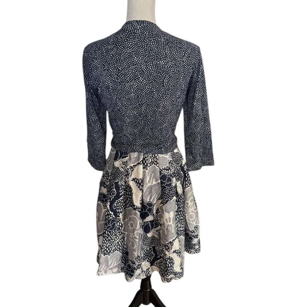 Diane Von Furstenberg Jewel Silk Wool Jersey Polka Dot Floral Wrap Dress - Picture 4 of 8